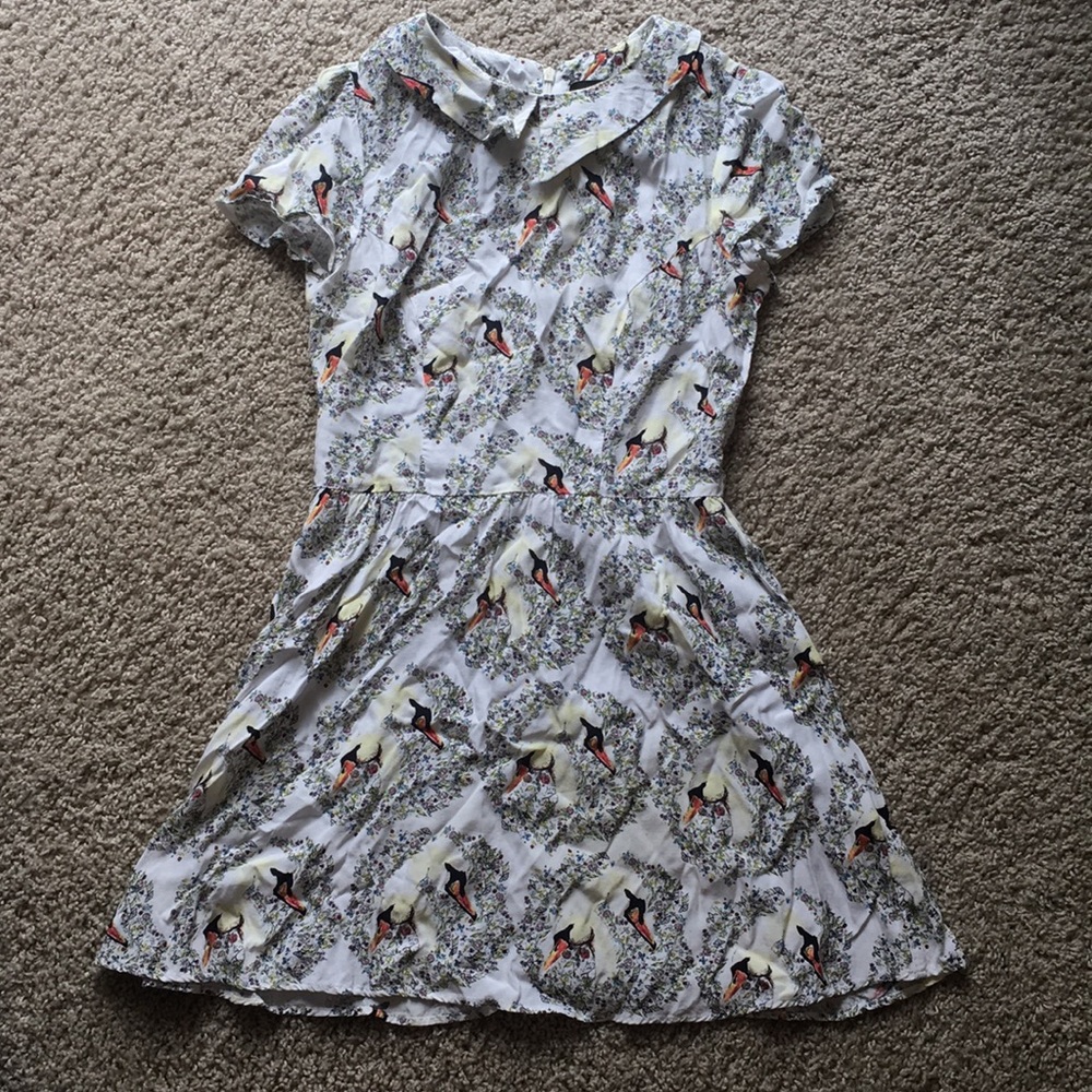 TOPSHOP Swan Dress with Collar RARE